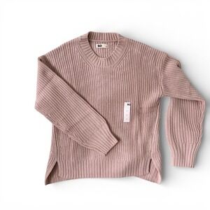 Shaker Stitch Crewneck Sweater NWT Dusty Rose Pink Oversized SizeSmall
